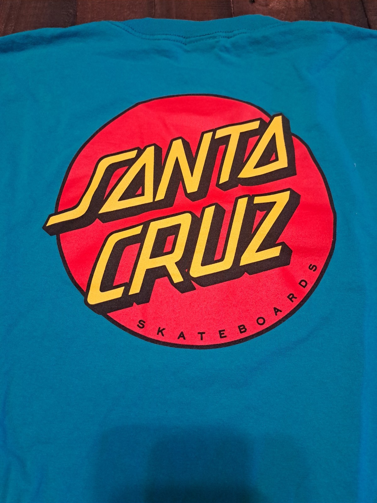 Santa Cruz Skateboards Men's XL Tee Shirt The Original aqua blue gallery