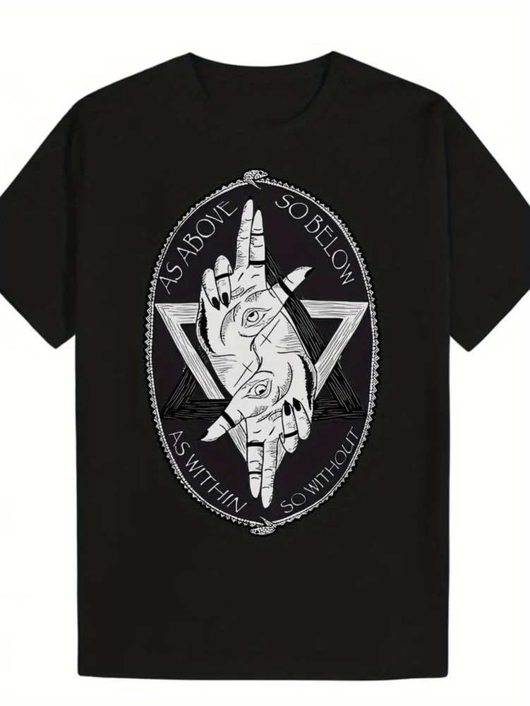As Above So Below As Within So Without Graphic Black Print T-shirt