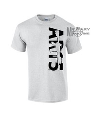 AR-15 Ash T-Shirt US Flag Back M4 Front Military Army color Logo Rifle Gun