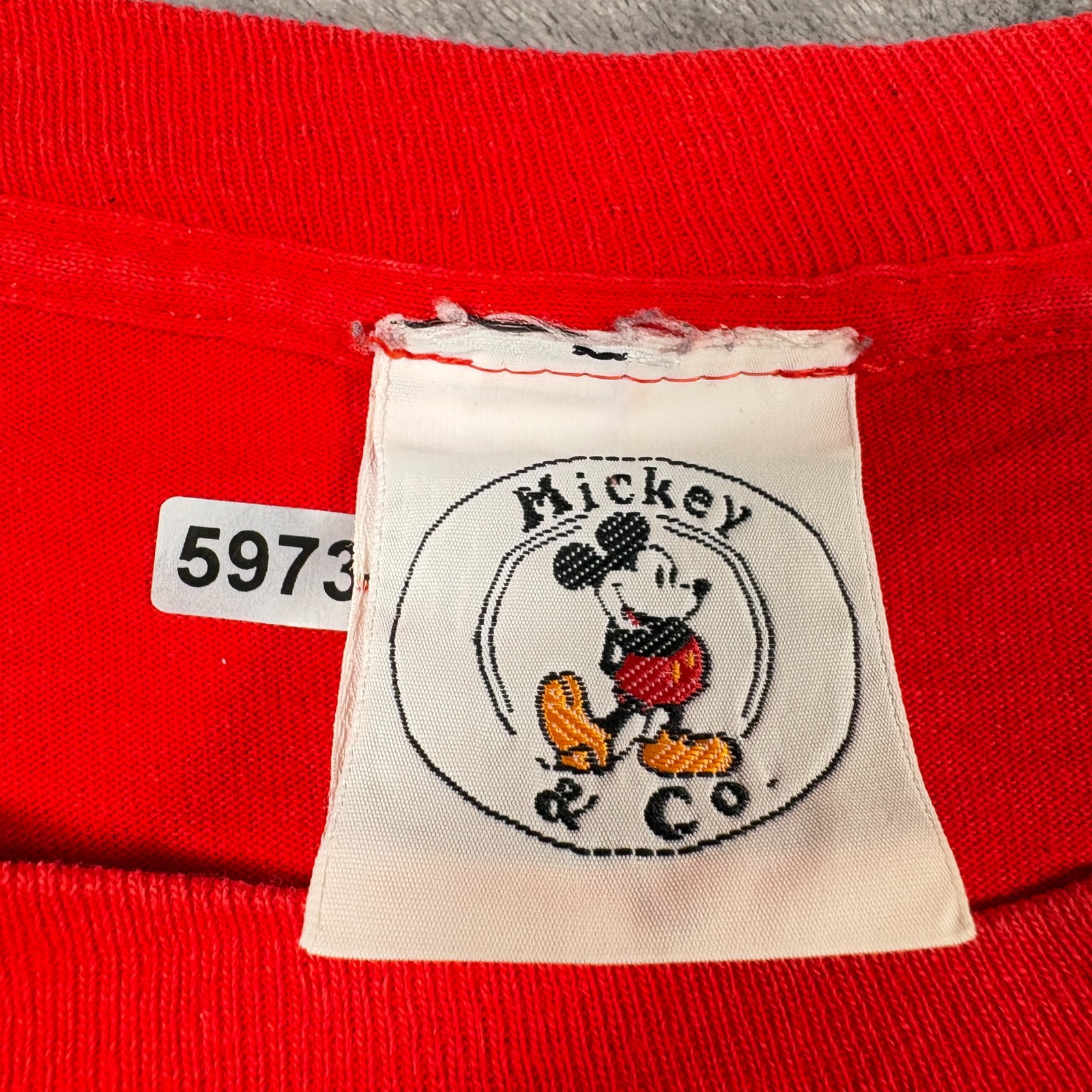 Vintage Walt Disney Mickey & Co T-Shirt Men One Size Fits All Red Cotton Graphic gallery