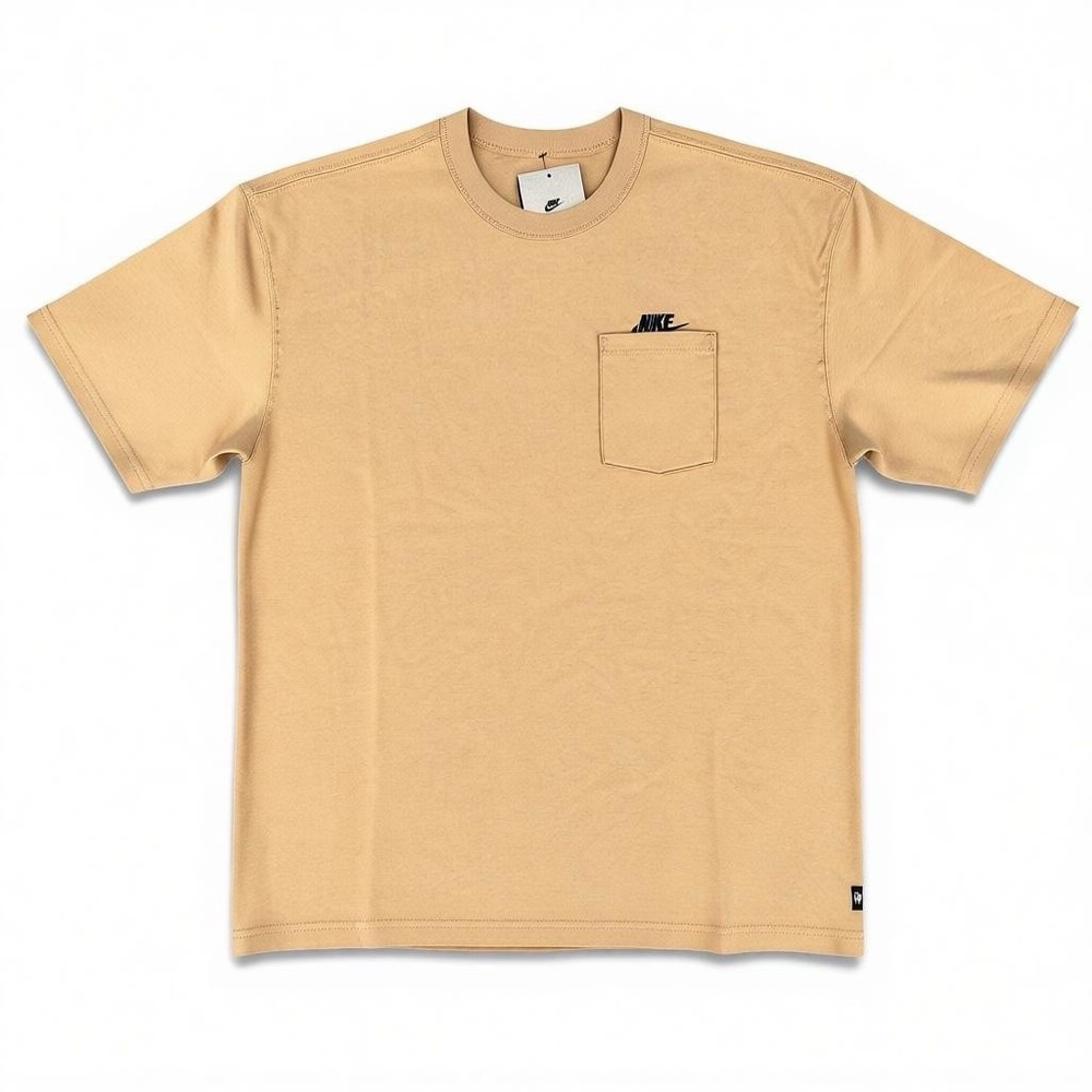 Nike Sportswear Premium Essentials Men’s T-Shirt, Large, Tan, Embroidered, NWT