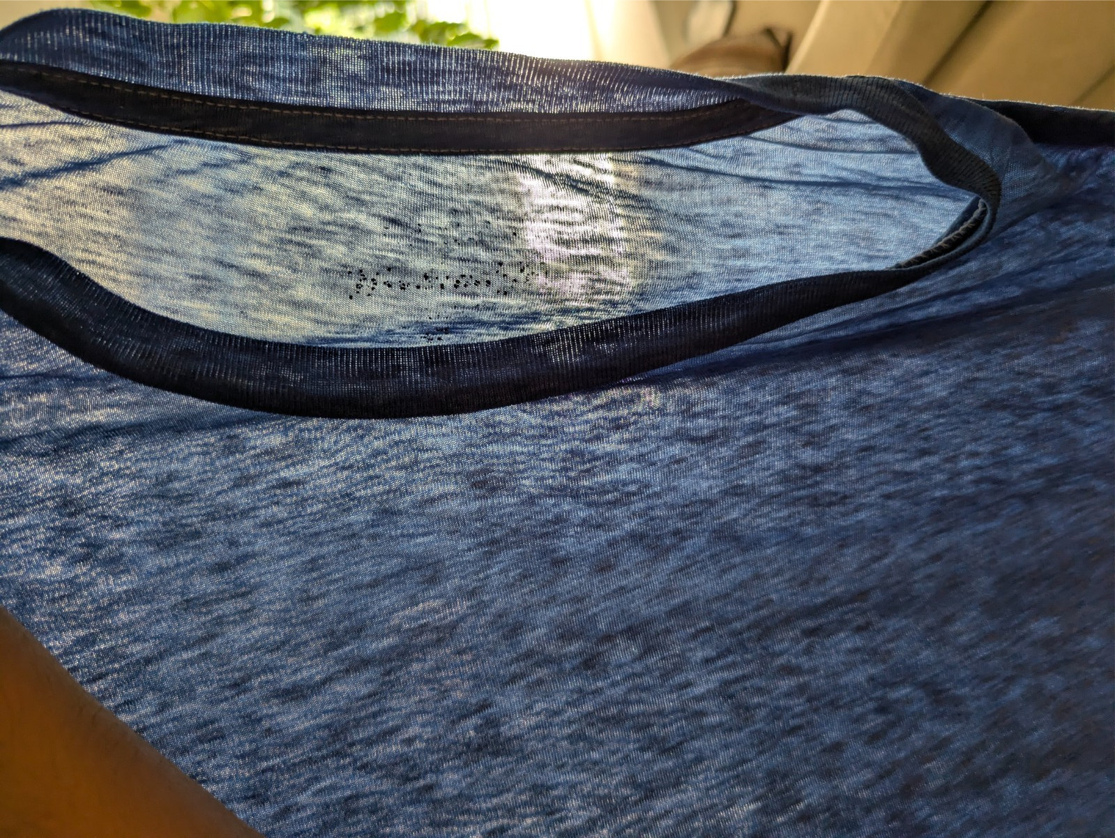 MEN'S TSHIRT: Paper Thin Heather Blue Semi Sheer Stretch Burnout Gym Casual 2XL gallery