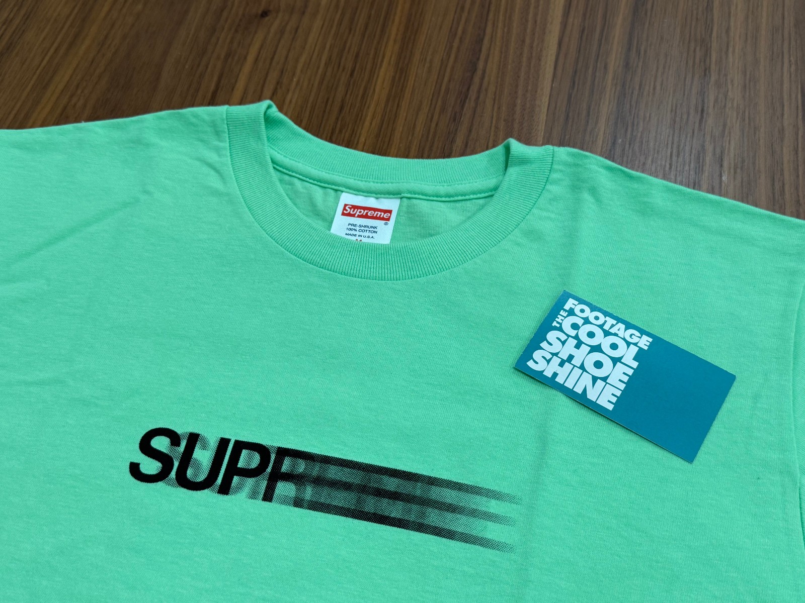 2016 SS16 SUPREME MOTION LOGO BOX LOGO TEE SHIRT ACID GREEN BLACK VANS ERA M gallery