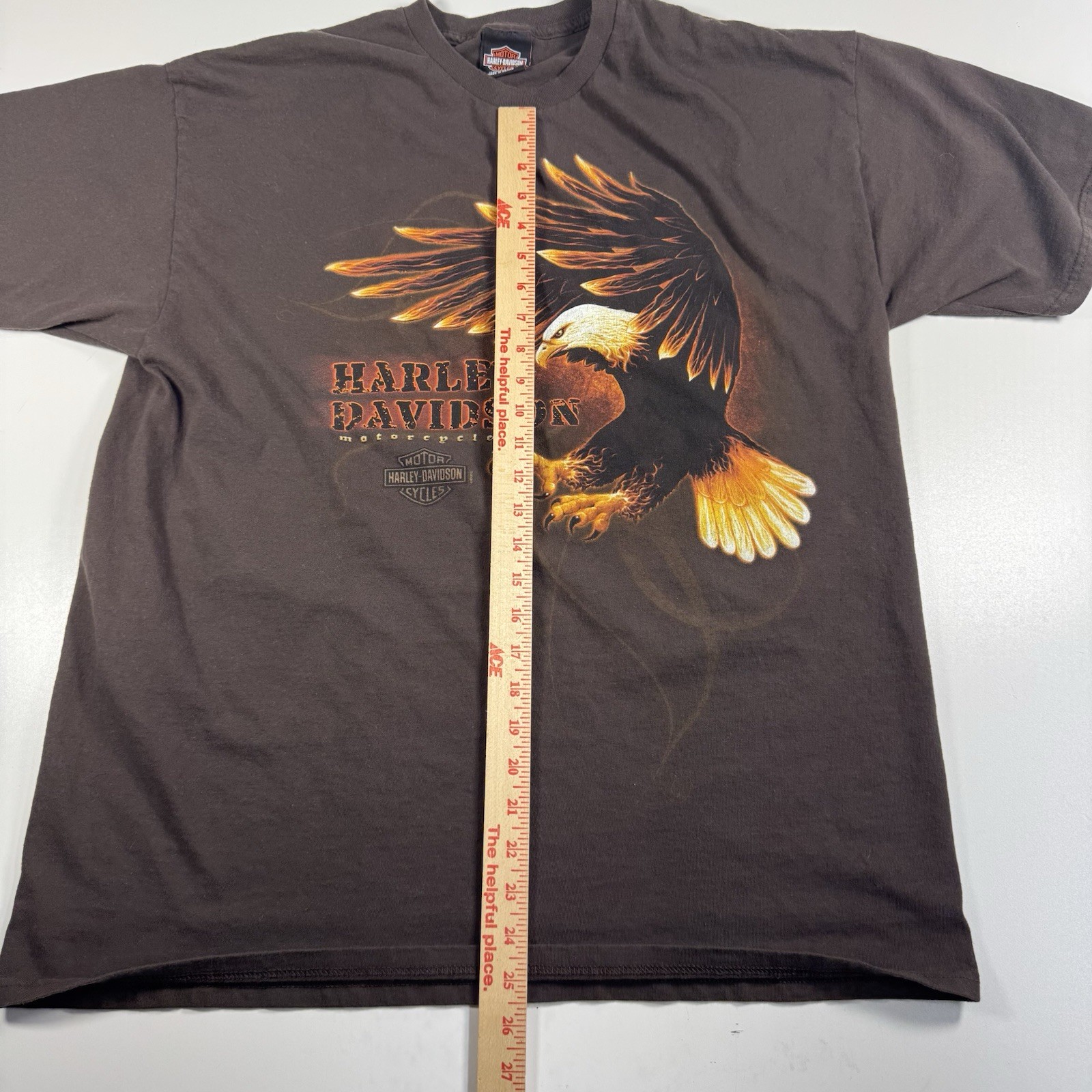 2012 Harley Davidson Savannah GA Flame Eagle Palm Tree Graphic T-Shirt Brown XL gallery