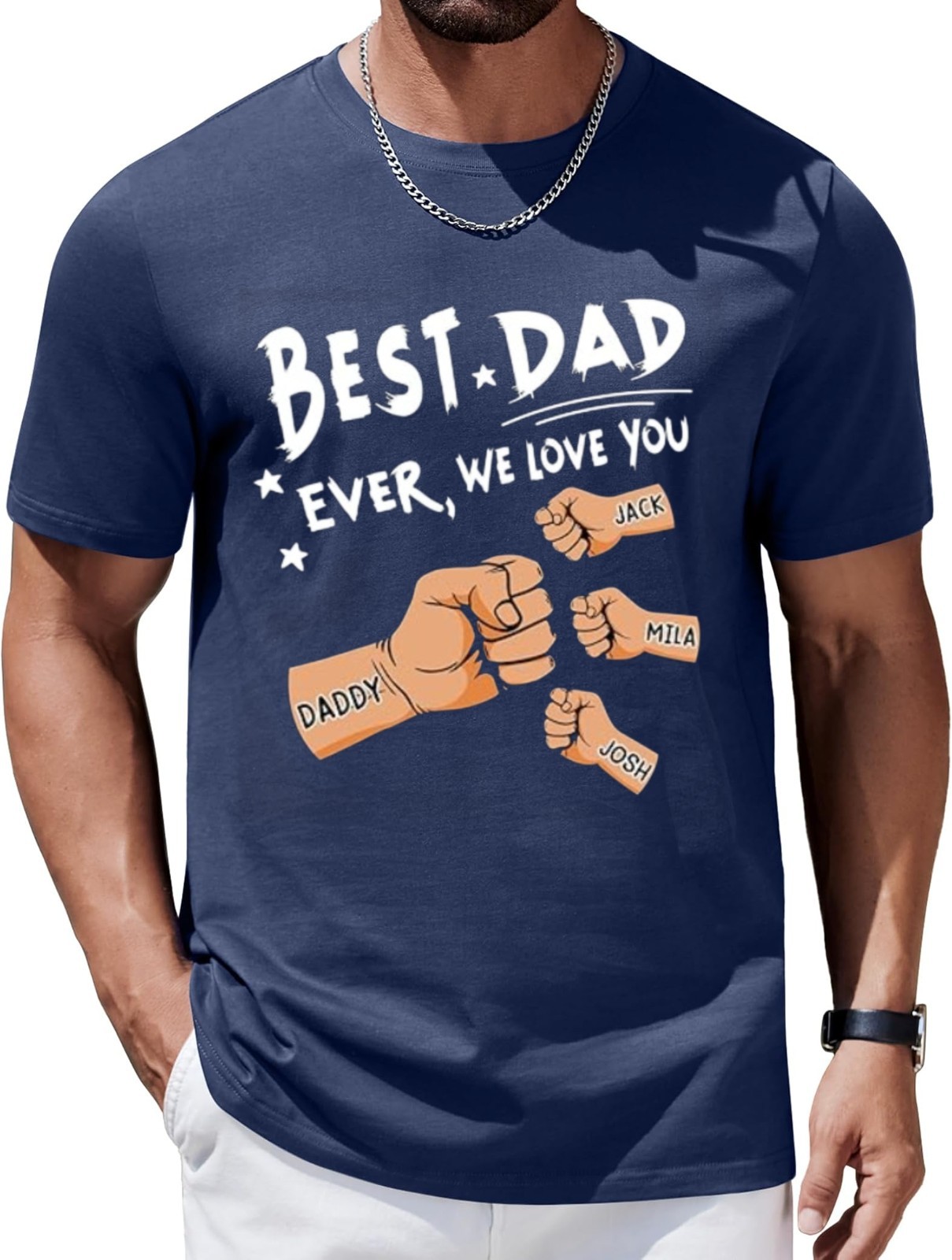 Custom Dad Shirt with Kids Names, Personalized Father's Day Gift for Dad gallery