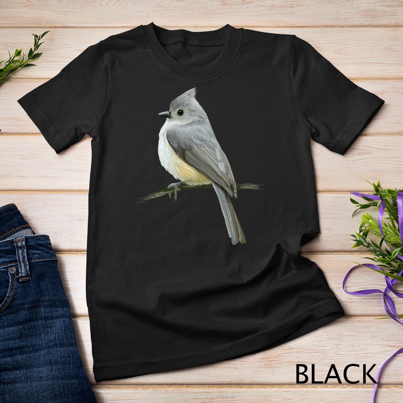 Tufted Titmouse Bird Unisex T-shirt gallery