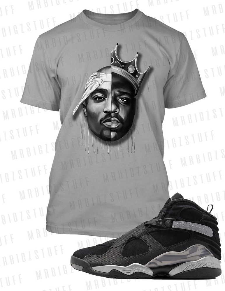 Biggie Pac Drip Graphic Big Tall Pro Club Shaka Tee Shirt To Match J8 Gun Smoke