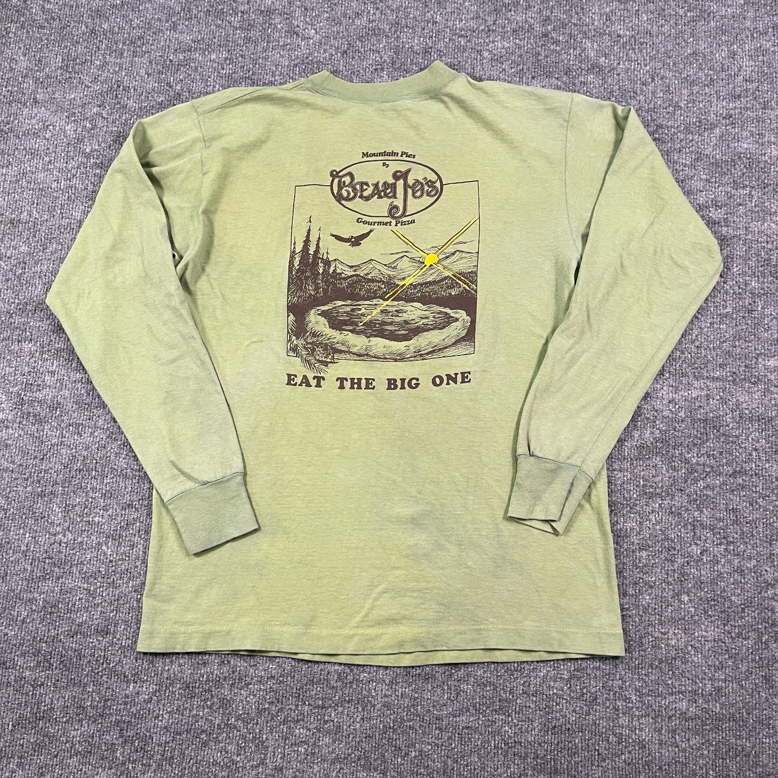 Vintage 80s Beau Jo's Pizza Moutain-Pies Shirt Medium 20x25 Green gallery