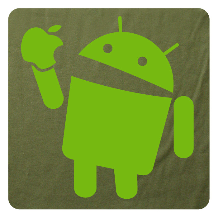 Android Eats Apple Super Soft Cotton T-Shirt FUNNY & Nerdy computer geek TSHIRT! gallery