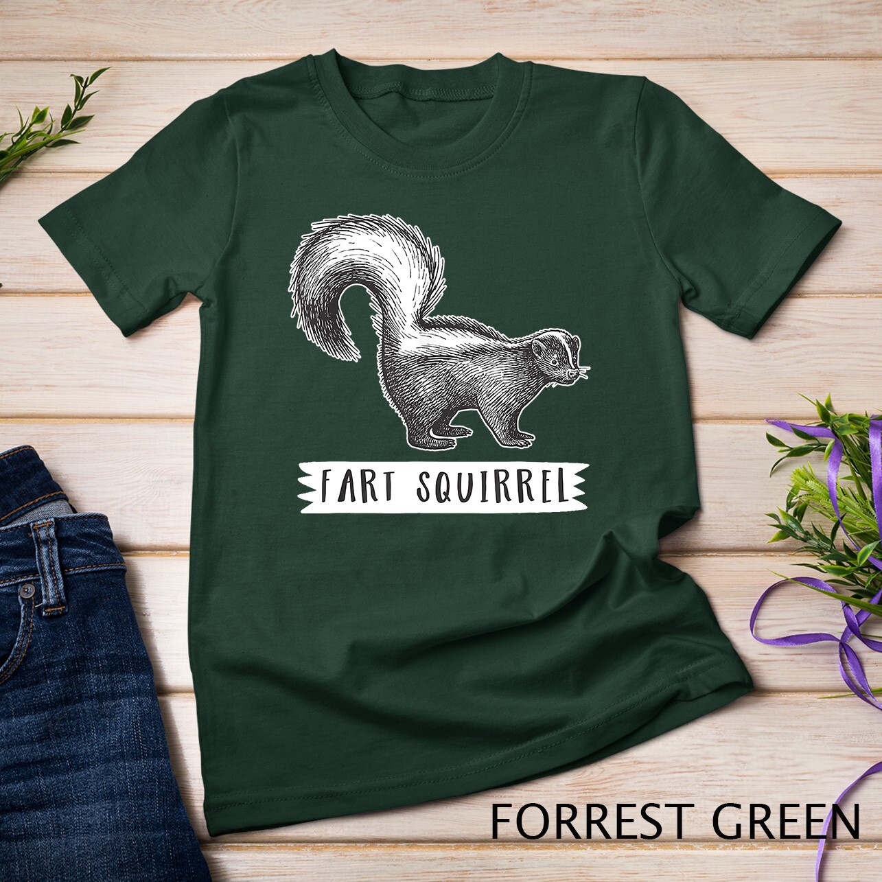Fart Squirrel Funny Skunk Unisex T-shirt gallery