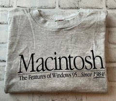 Macintosh Windows 95 Shirt Gray Since 1984 Mac Apple Promo T-Shirt XL VTG