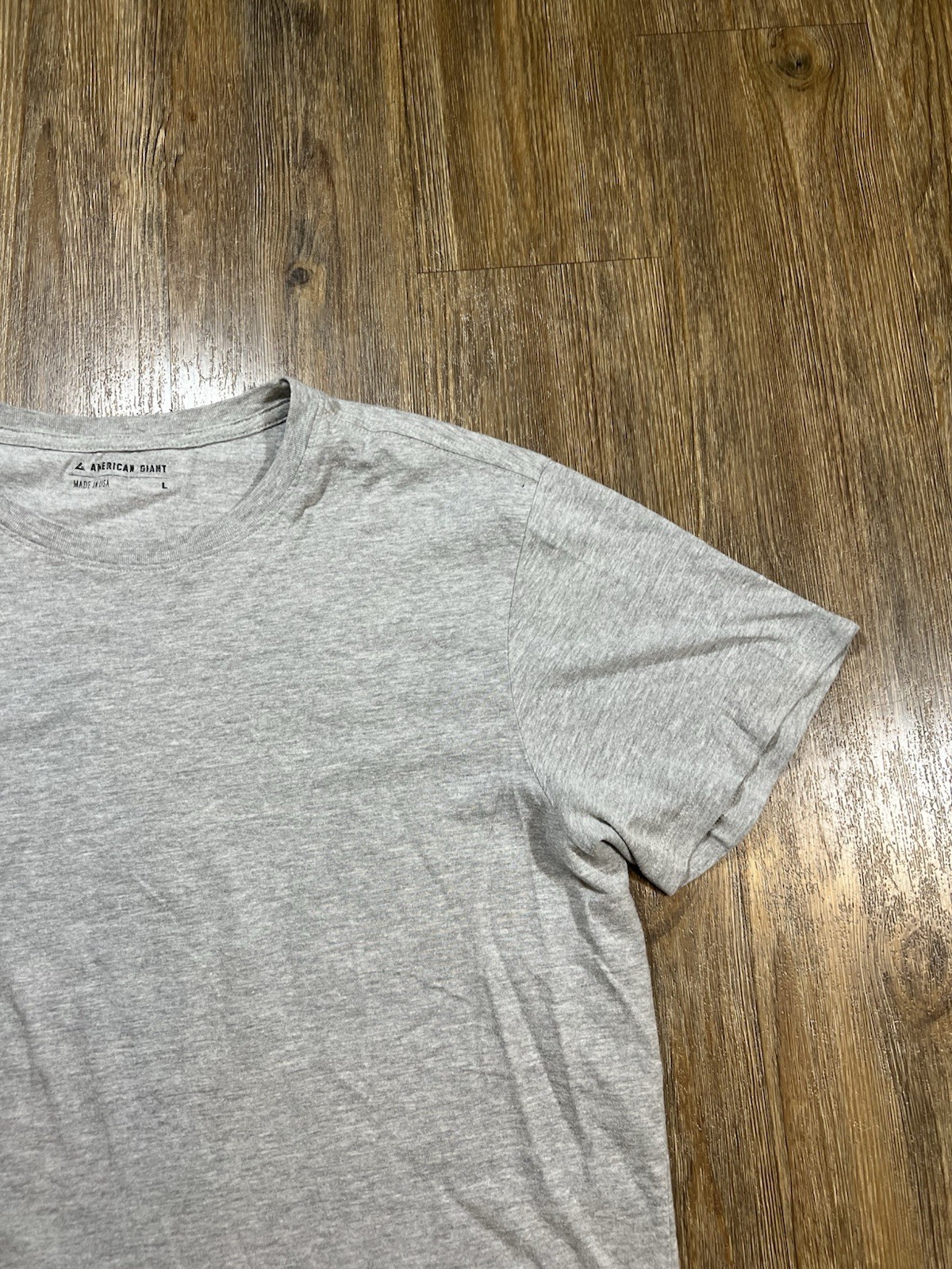 AMERICAN GIANT T Shirt Large Men Slub Cotton Gray Crew Made in USA gallery