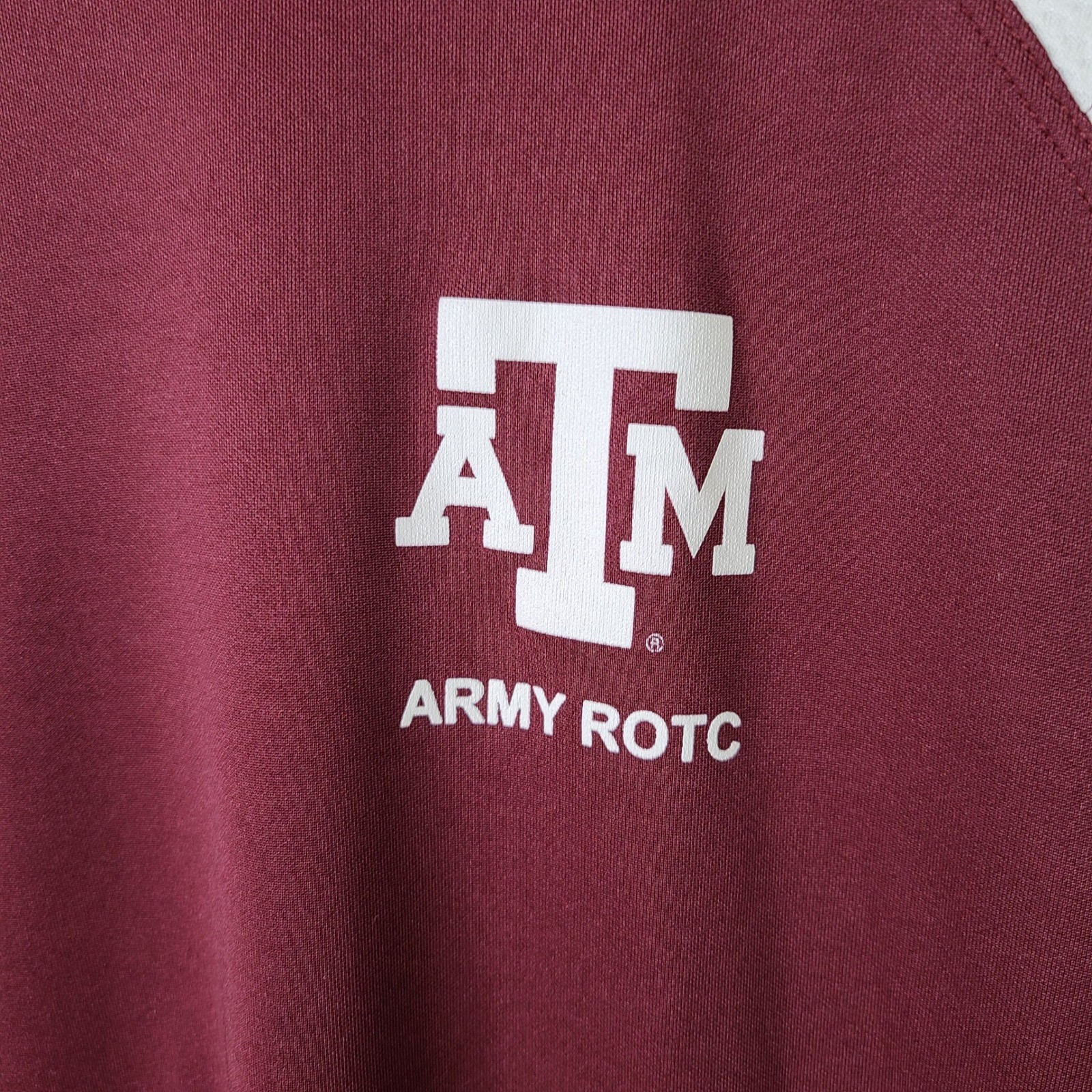 Army ROTC Shirt Mens Large Maroon Texas AandM Sport Tek Athletic Fit Polyester gallery