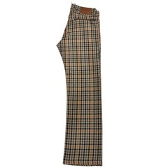 Paul Smith 90s Mixed Check Zipper Wool Pants S Beige Khaki Japan