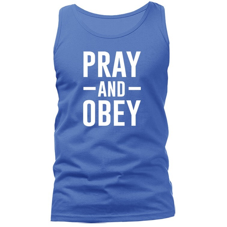 Pray & Obey Christian Religious God Bible Church Jesus Chris Tank Top