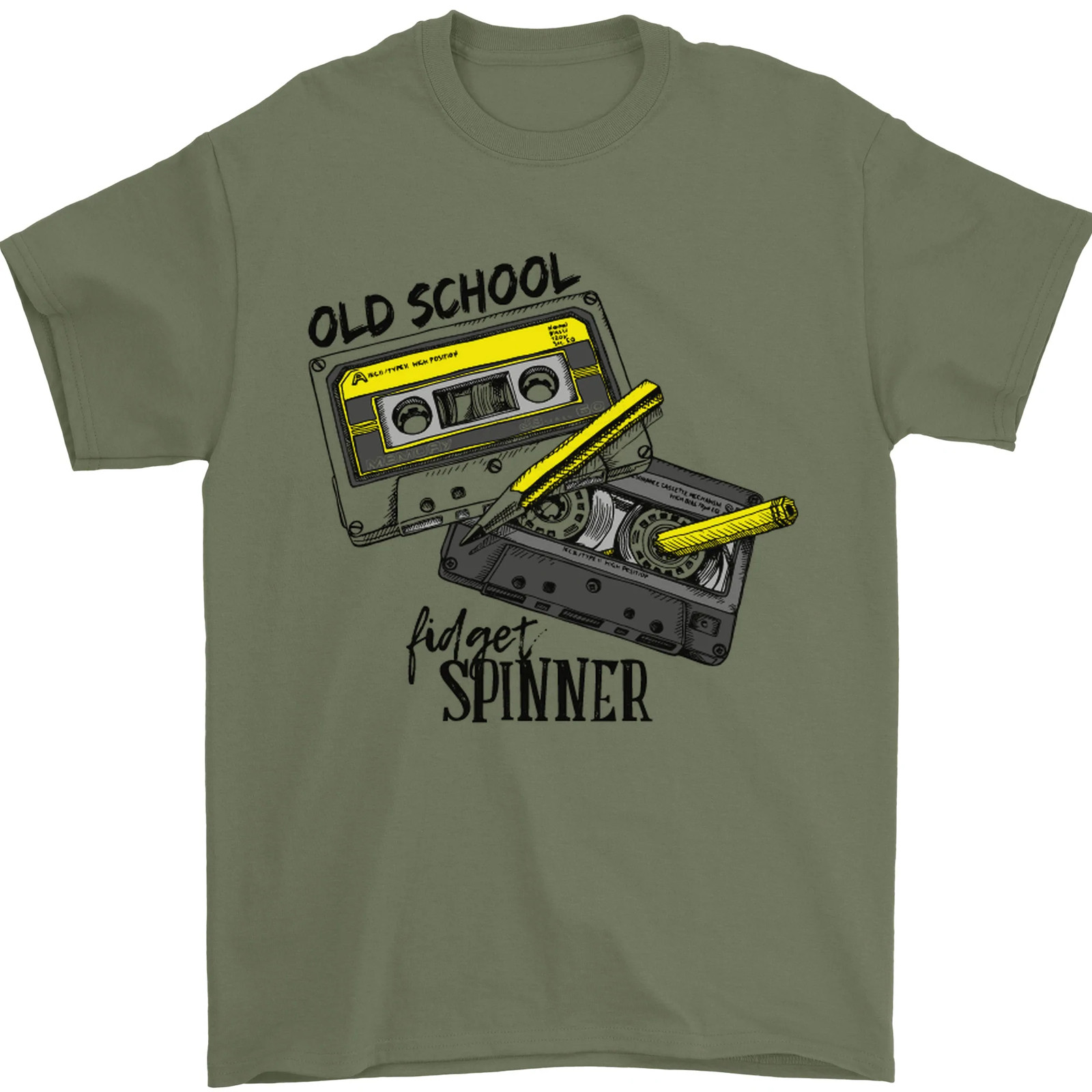 Retro 80s Music Cassette Old School Spinner Mens T-Shirt 100% Cotton gallery