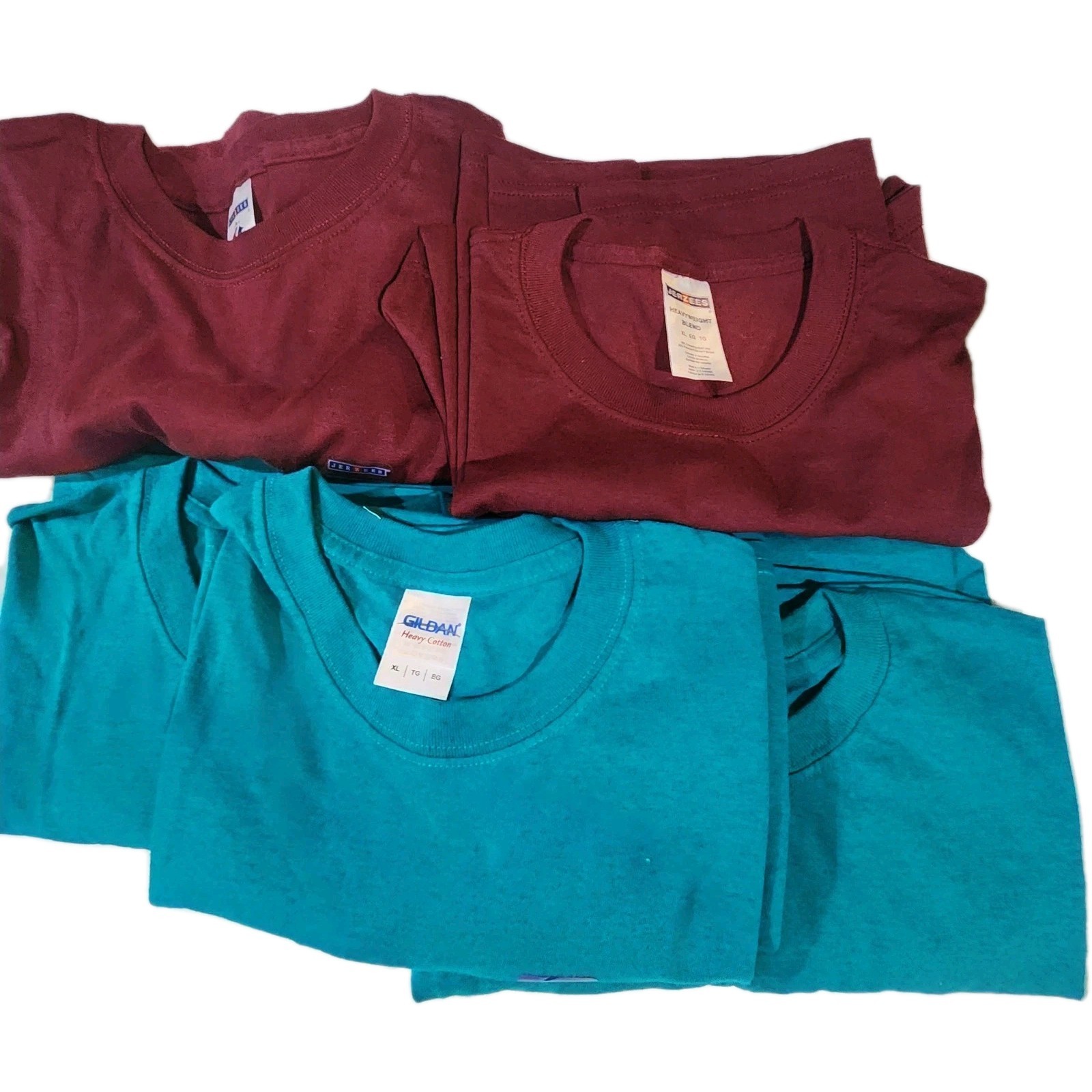 Men Hvy Cotton Short Sleeves T-Shirt (Lot Of 5) Mix Color Lot (#4) Jerzee Gildan