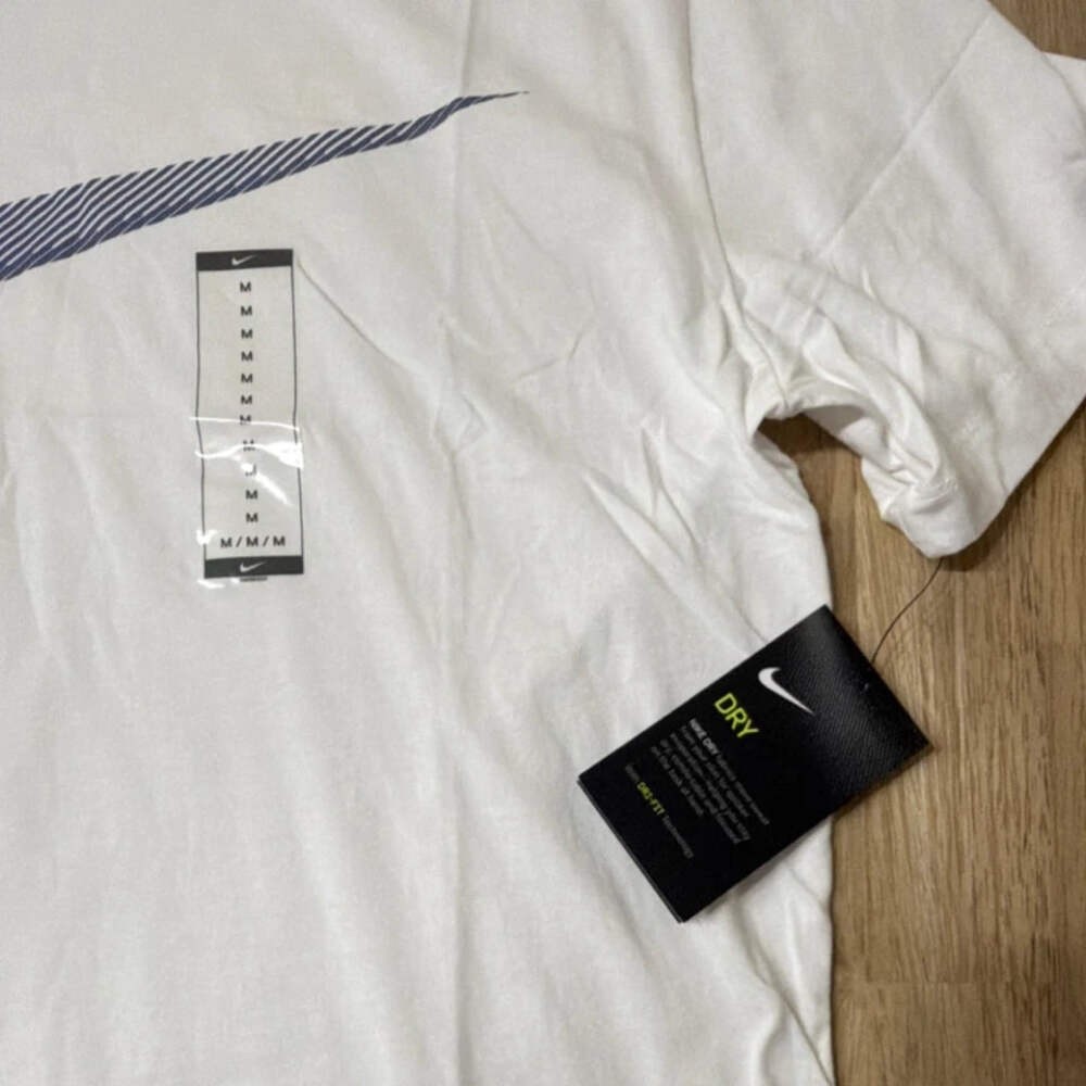 Nike The Nike Tee Men's White Graphic Print Short Sleeve T-Shirt M AR5968-100 gallery