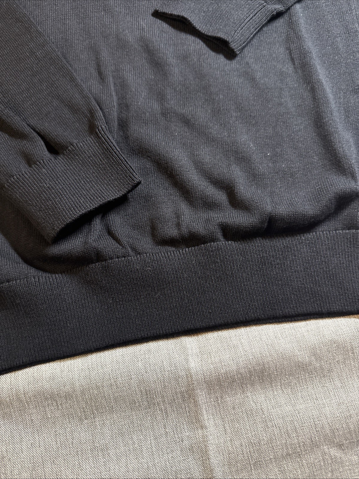 Pure Cotton Knitted Open Collar Long Sleeve Black Small-Brand Tailored Athlete gallery