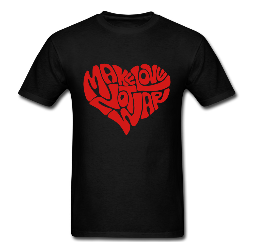 Make love not war Heart peace happy fun T shirt tee Unisex Protest