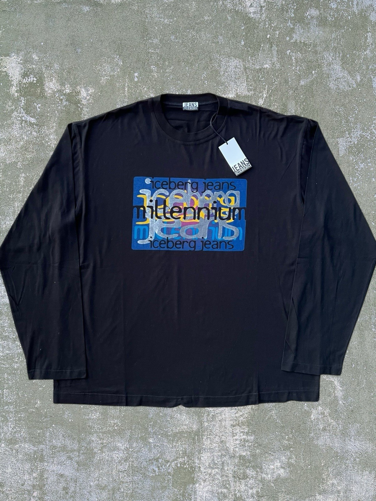 Vintage Iceberg Jeans Y2K Millennium Italy Long Sleeve Tee T-shirt (XL) (NWT) gallery