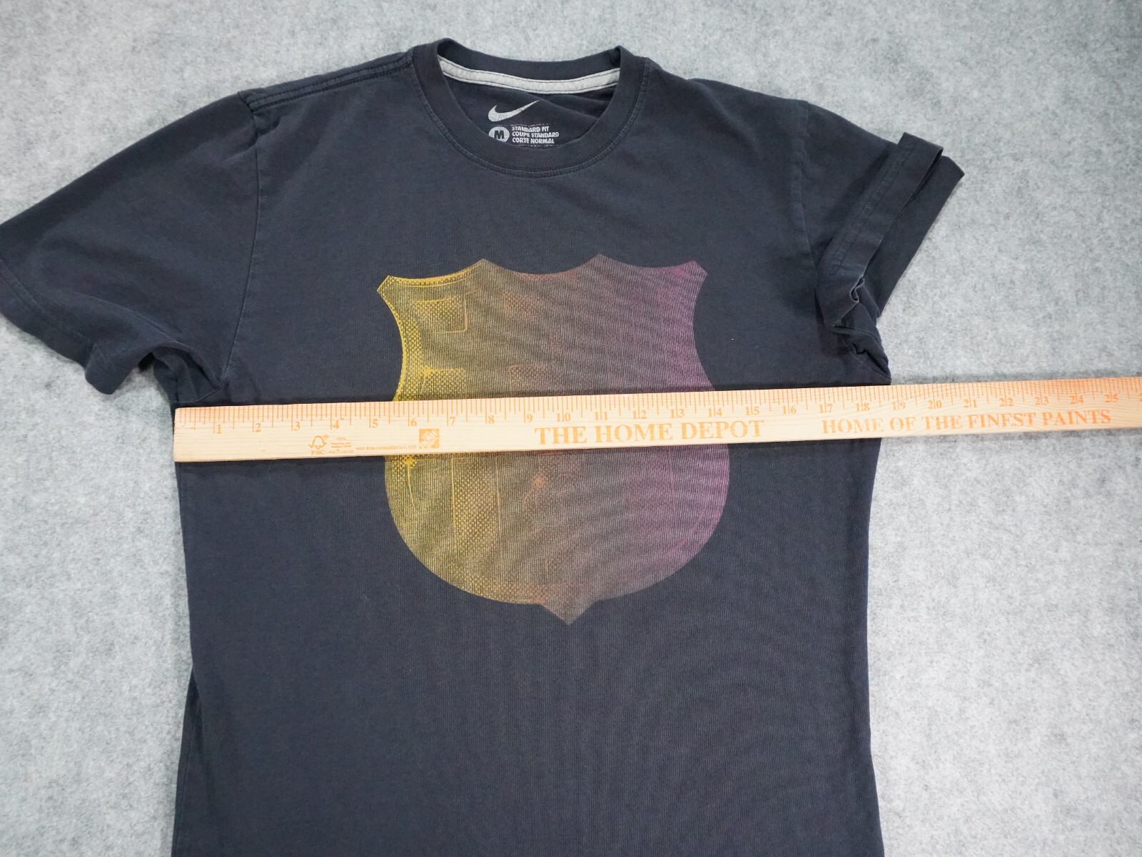Nike Shirt Mens Medium Black Short Sleeve Crew Neck FC Barcelona Soccer Football gallery