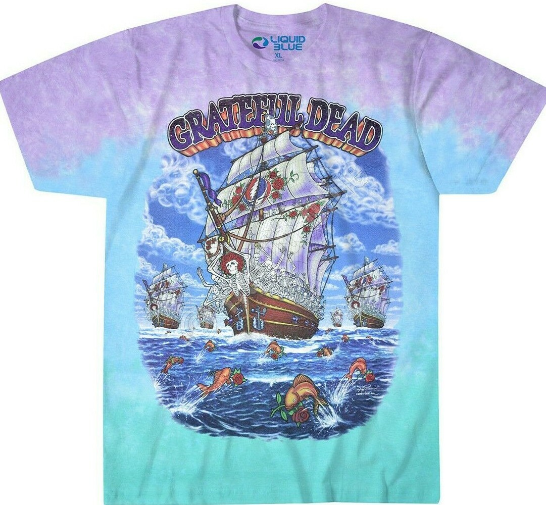 NEW Grateful Dead Liquid Blue Ship of Fools S M L 2X 4X 5X 6X Tie Dye gallery