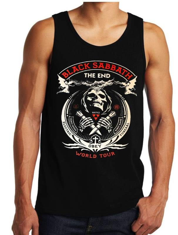 BLACK SABBATH THE END WORLD TOUR HEAVY  metal Band Black Tank Top Men’s Sizes