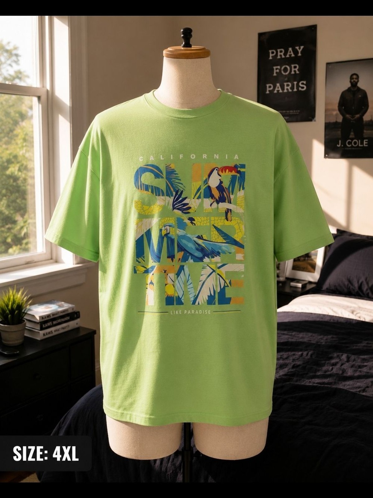 Bigdude Summertime Crew Neck T-Shirt Lime Green gallery