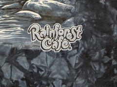 Rainforest Cafe By The Mountain Men’s T-shirt Blue Vintage White Tiger 2XL 5902