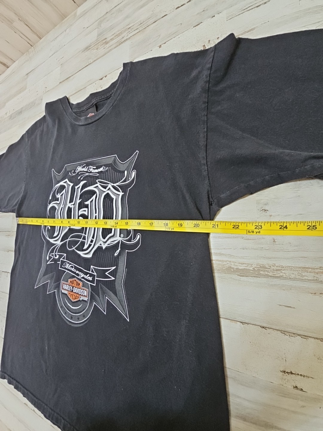Harley Davidson Old english T-shirt World Famous Sz Large Biker Victoria Texas gallery