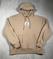 Jordan Flight Fleece Men’s Small Pullover Hoodie Hemp-Heather DQ7338-201-EUC