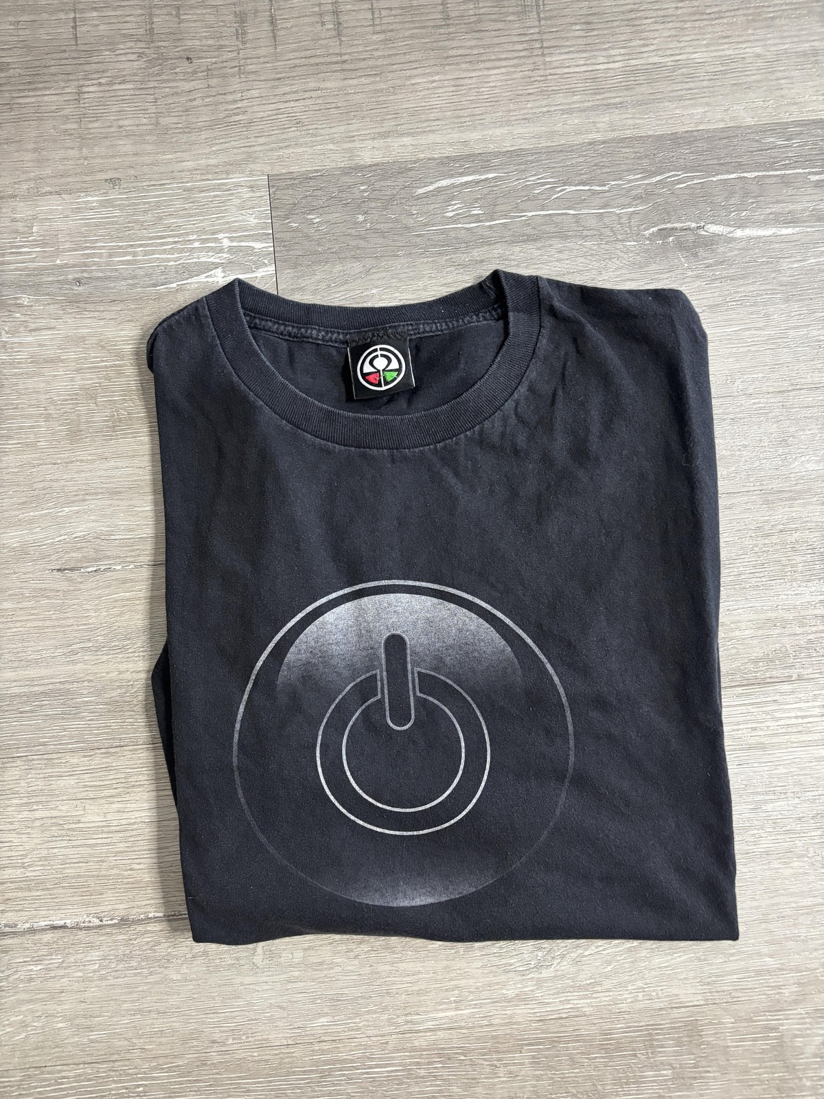 Aunkh Shirt Mens XL Black Power Button Logo Graphic Tee T-Shirt Technology