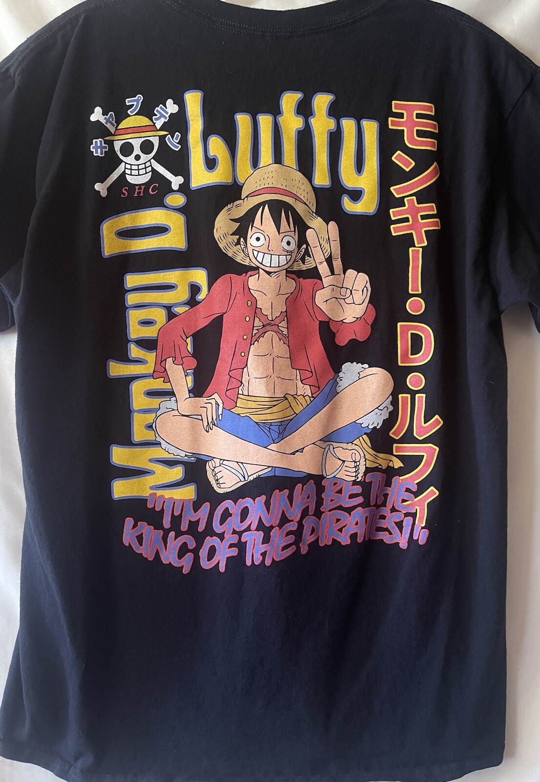 ONE PIECE, MONKEY D LUFFY TEE SHIRT, Black Short Sleeves, Ripple, ADULT L, NWOT gallery
