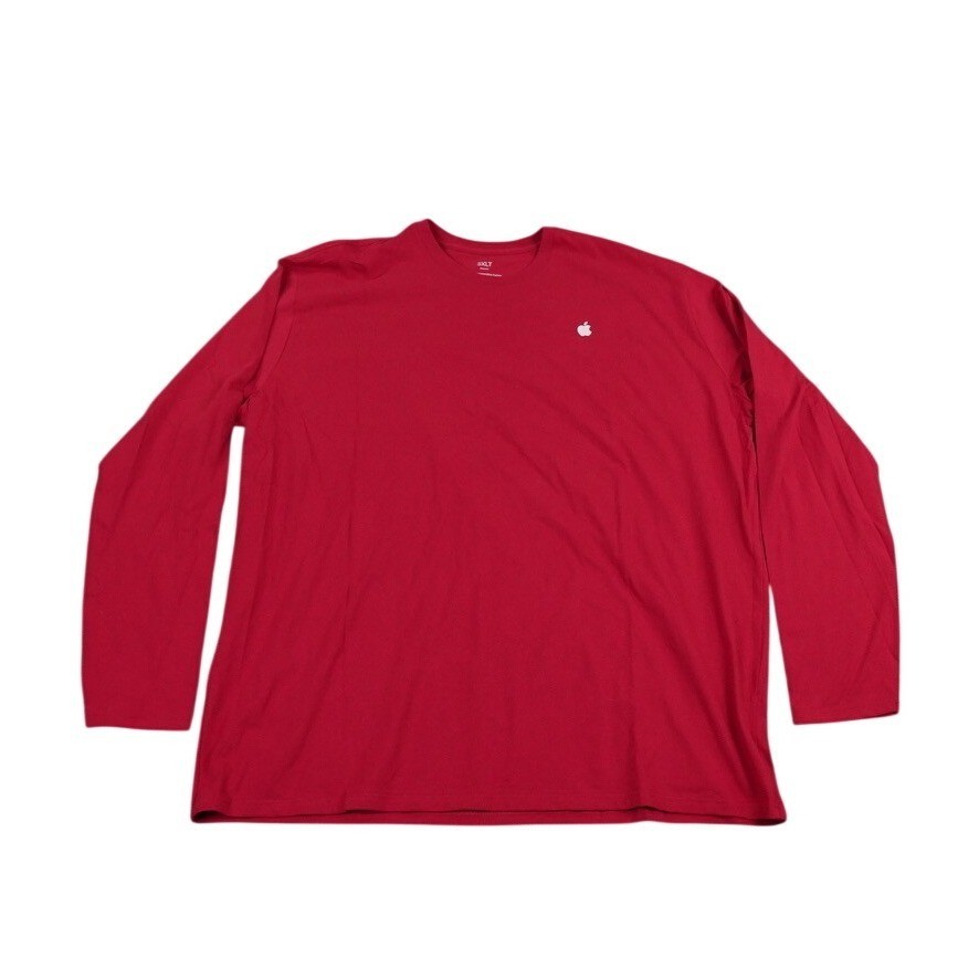 Apple Long Sleeve Shirt Mens 3XLT Red Relaxed Fit Regenerative Cotton Logo Store gallery