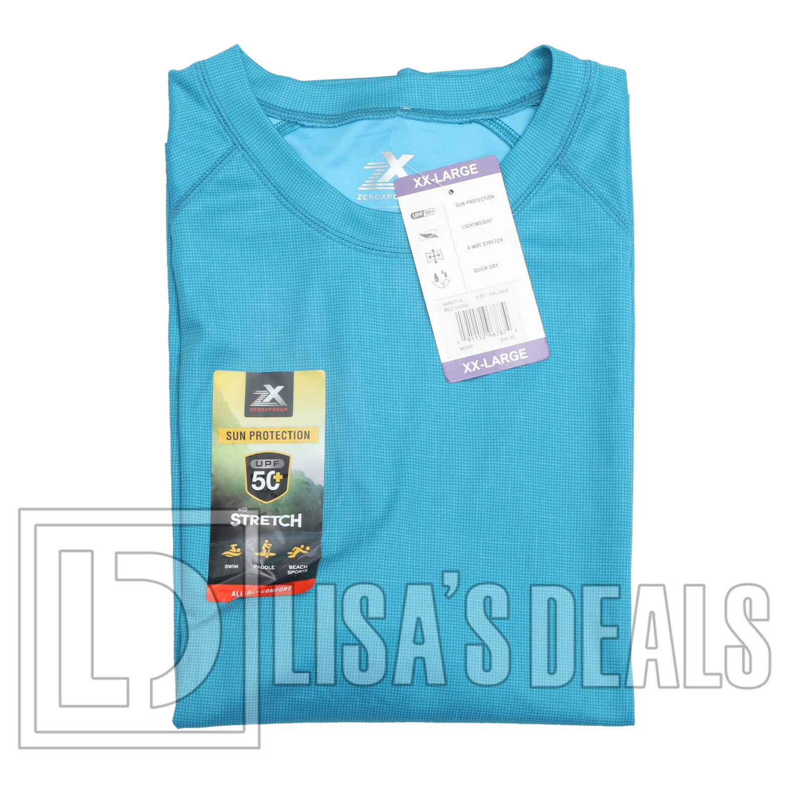 Mens Zeroxposur Tee T-shirt Sun Protection Top Short Sleeve Navy Red Blue XXL gallery