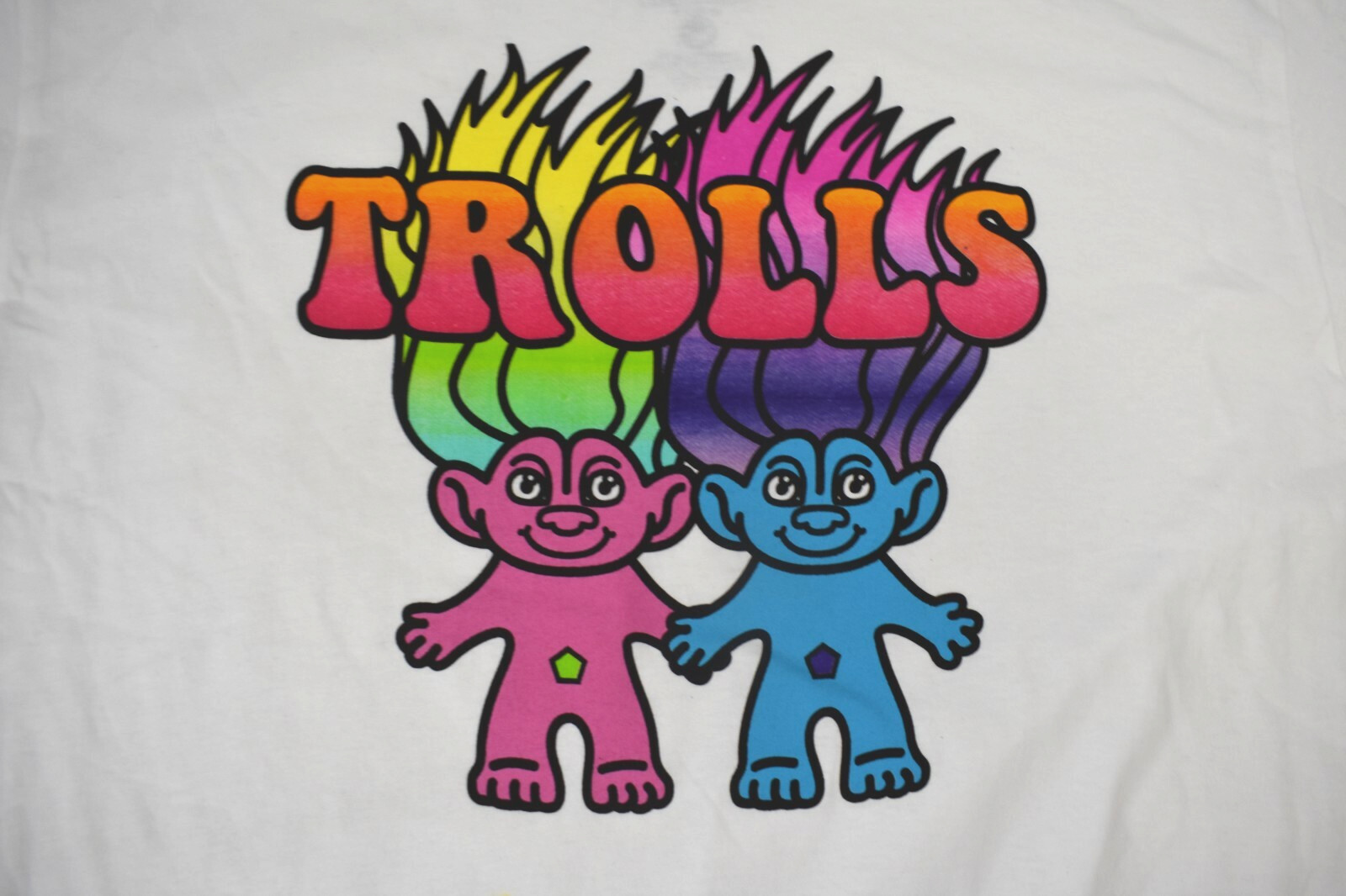 Good Luck Trolls Mens Trolls Graphic White Shirt New L, XL gallery