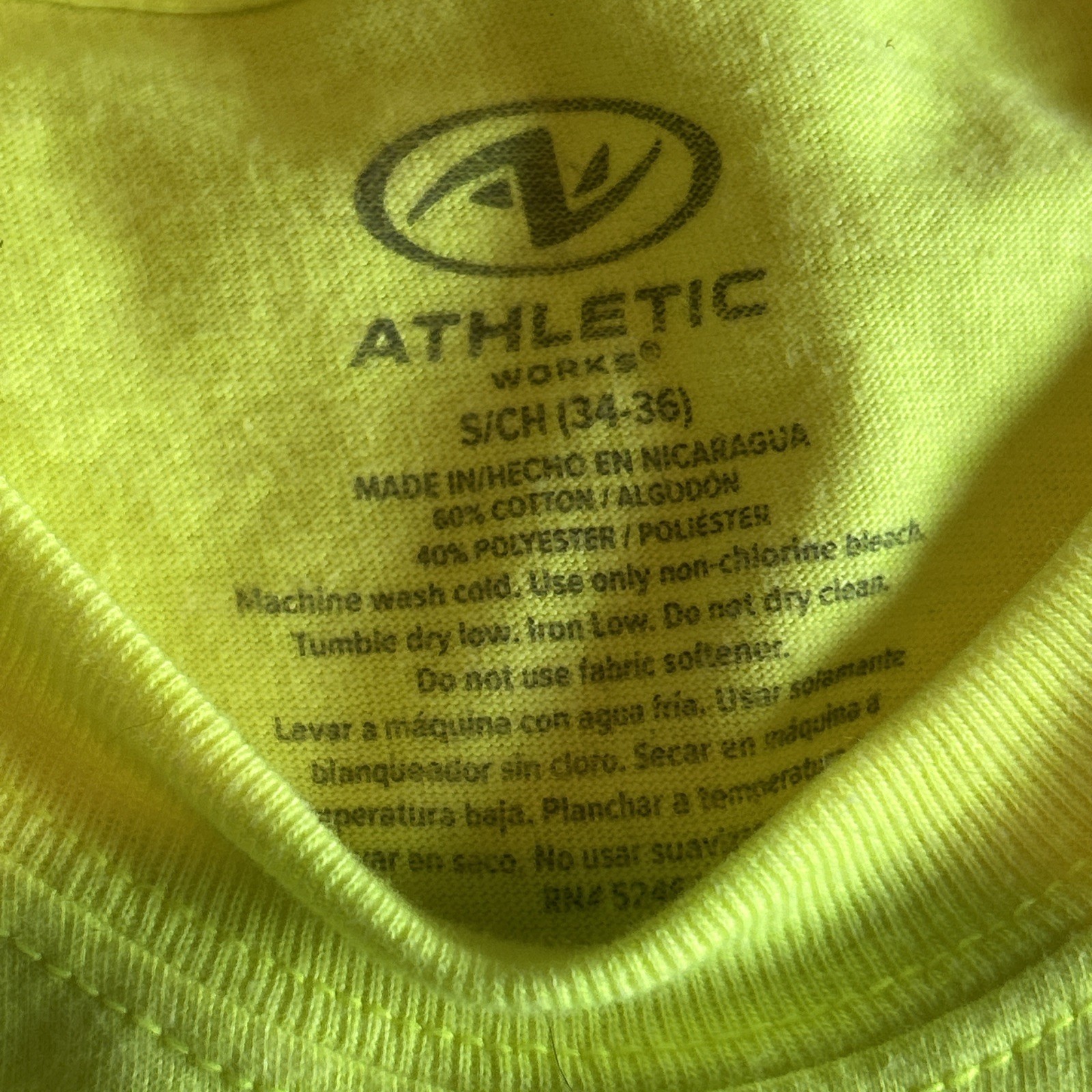 Athletic Works Loose Fit No Pocket Cotton Tee Men Sz S (34-36) NWT Acid Yellow gallery