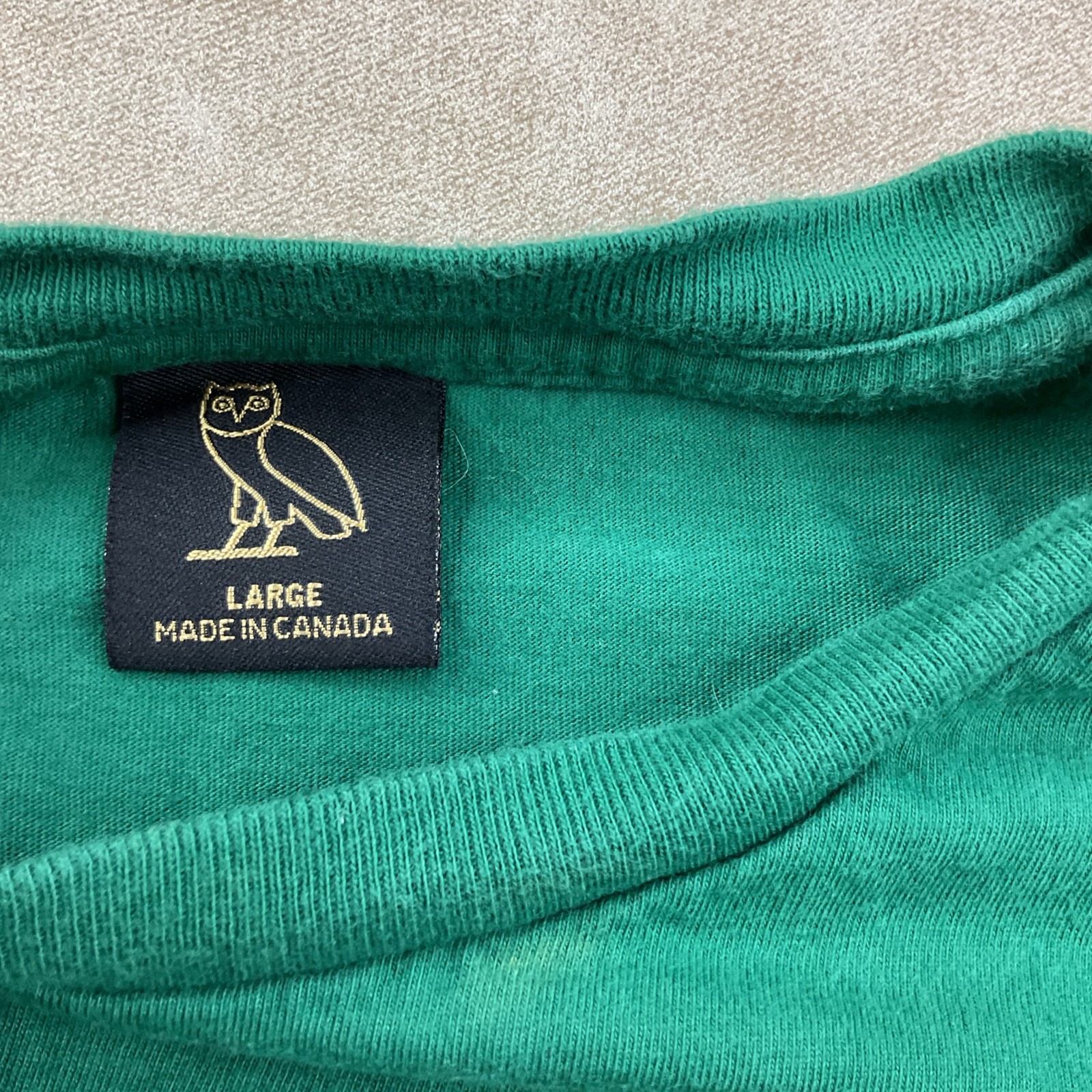OVO T-Shirt Men Sz L Forever October's Very Own Drake Owl Green Owl Double Sided gallery