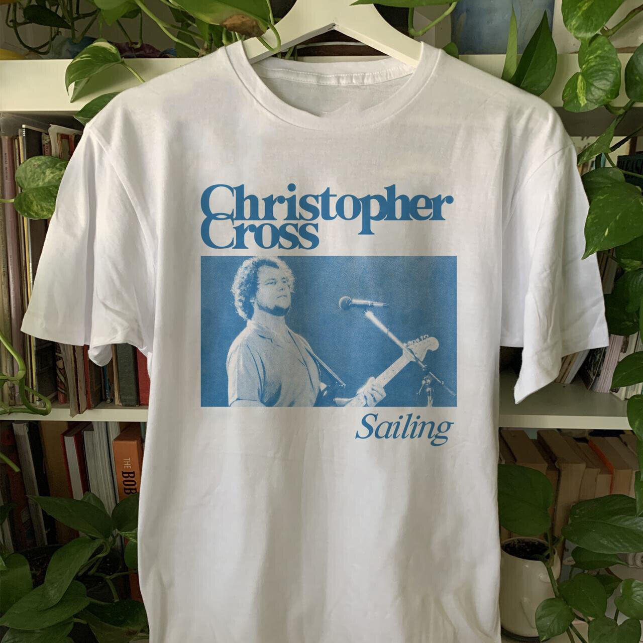 Vintage Christopher Cross Sailing Men T-shirt WhiteTee All Sizes S-5XL
