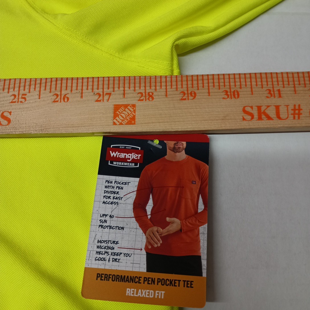 Wrangler Workwear Performance Pocket Tee Men's Size 3XL 54-56 Yellow Relaxed Fit gallery