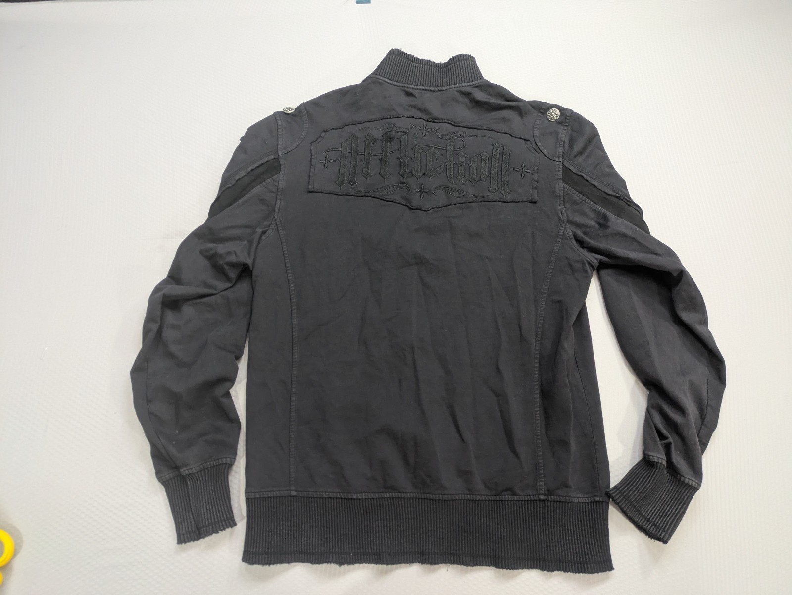 Affliction Long Sleeve Jacket Shirt Embroidered Distress Y2K Grunge Streetwear M gallery