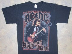 T-Shirt AC DC Highway to Hell Black Angus Young medium Grunge Rock and roll