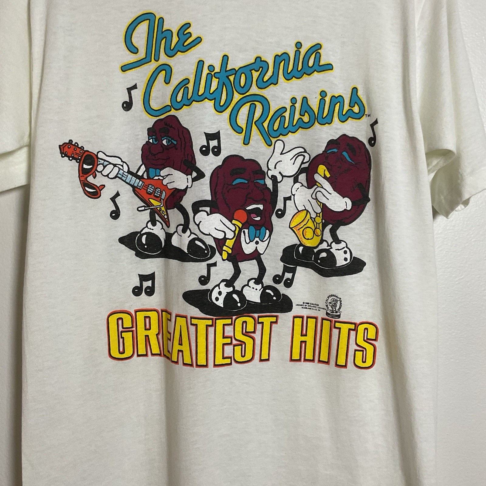 Vintage 1980s California Raisins Graphic T-shirt USA Made VTG Retro 80s Large gallery