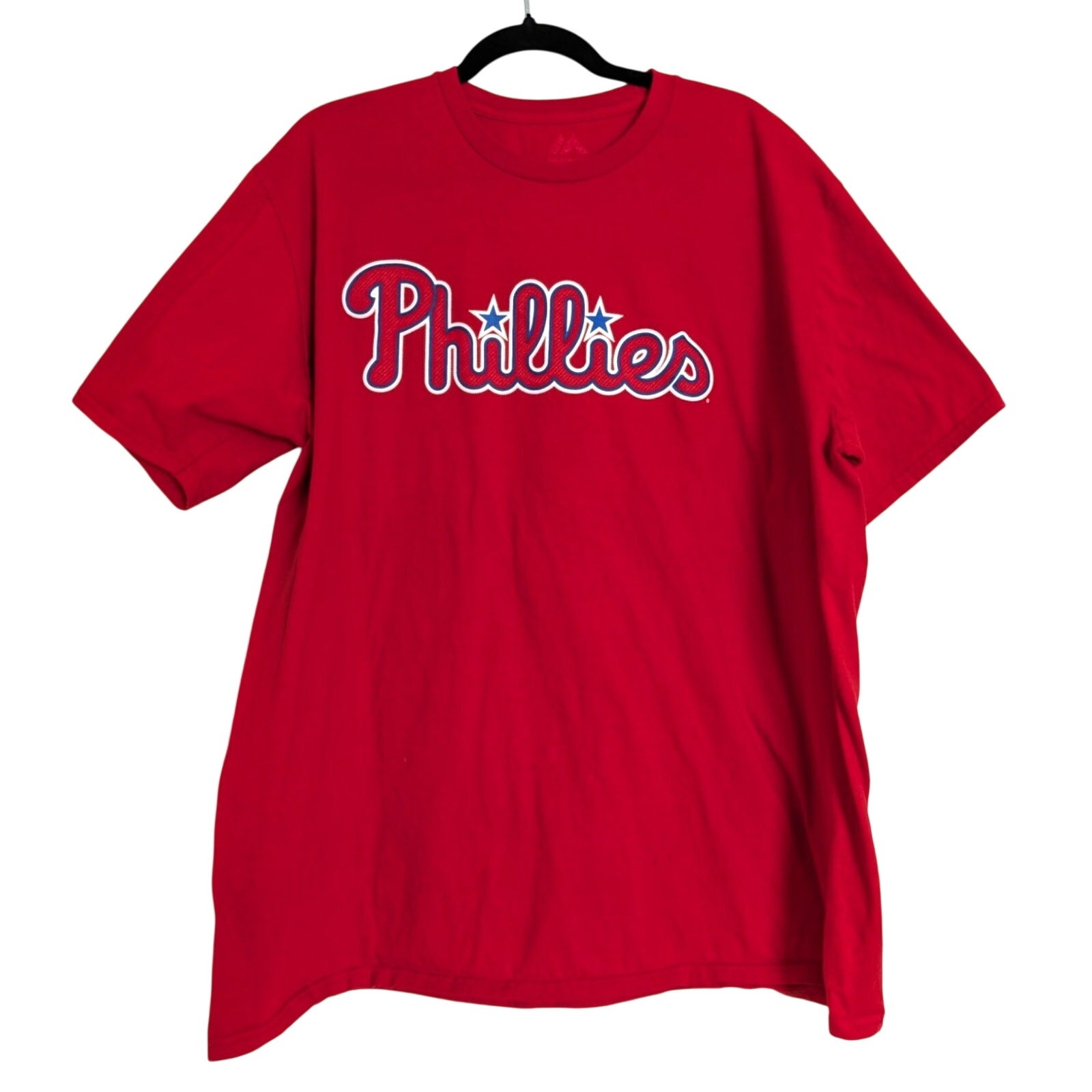Phillies Baseball Sport Majestic 2 XXL Red Short Sleeve Crewneck T Shirt gallery