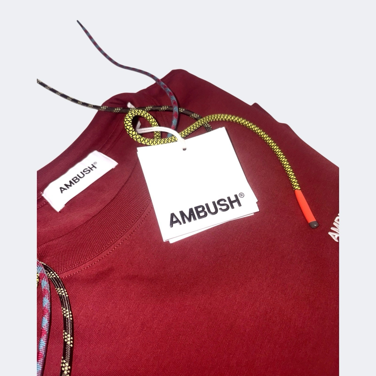Ambush Men’s T-Shirt Size Large Crew Neck Russet Multi Cord Cotton Top RRP £325 gallery