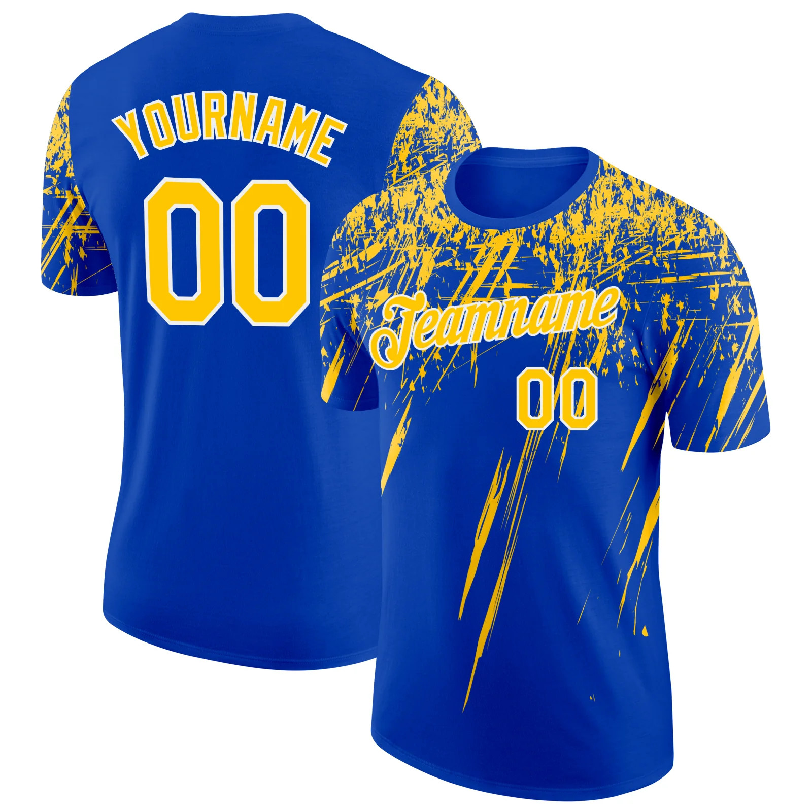 Custom Blue Yellow Distressed Art Shirt Unique Birthday Gift For Women gallery