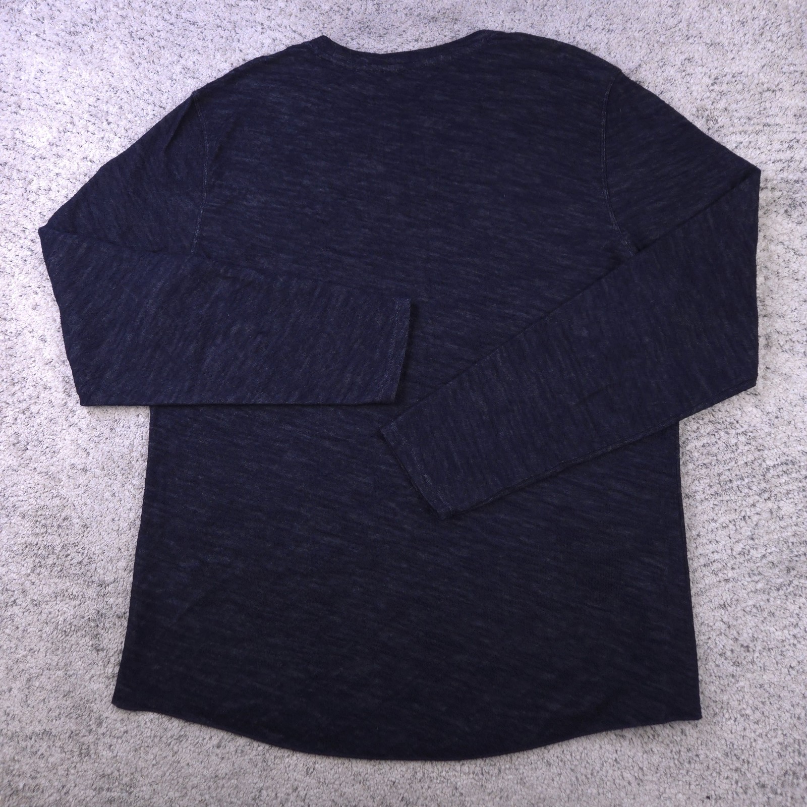 Vince Shirt Mens XL Wool Blend Brushed Long Sleeve Crew Neck Tee Navy Blue EUC gallery