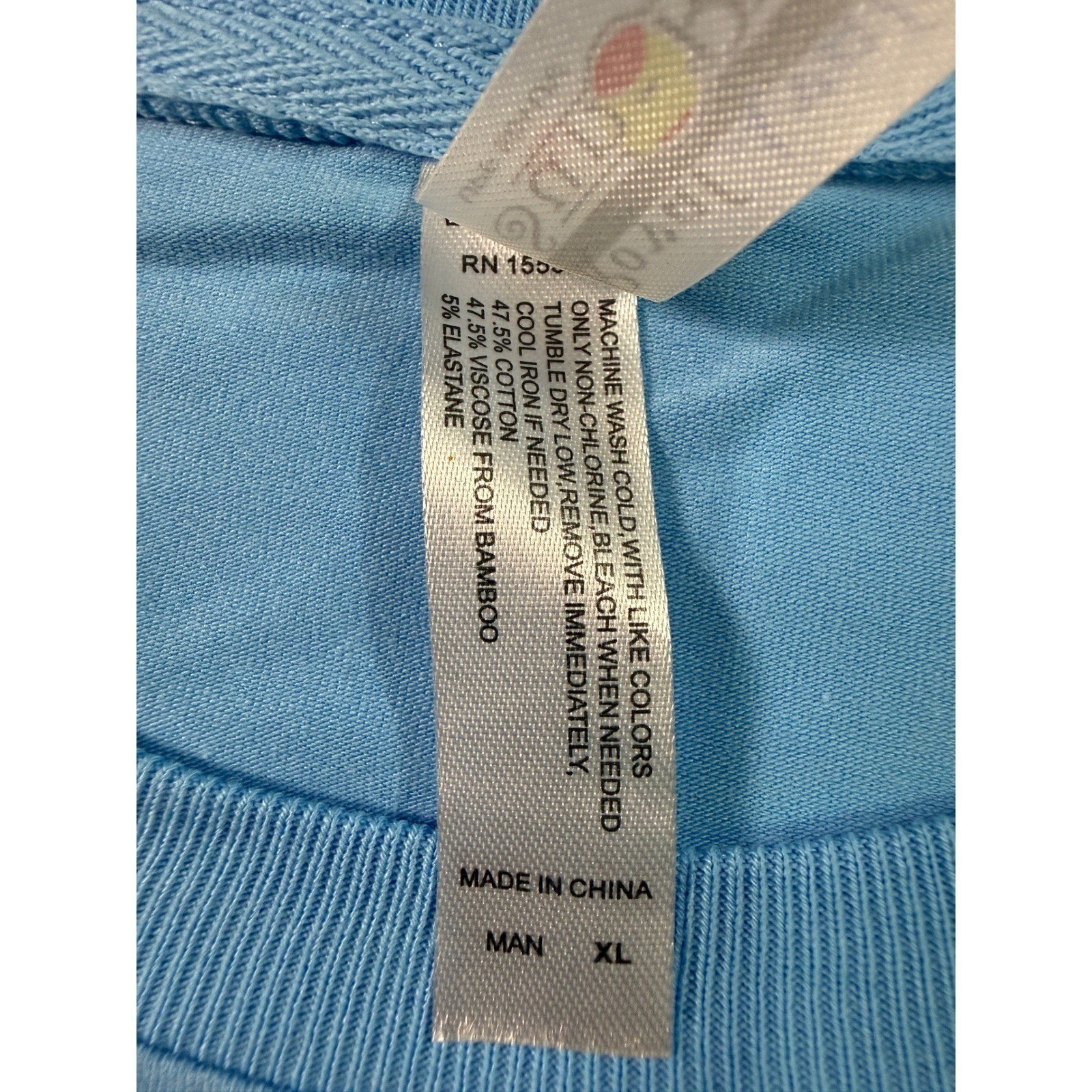 Royal Avalon Mens XL Bamboo Cotton UPF 50+ Sun Protection T-Shirt Sky Blue gallery