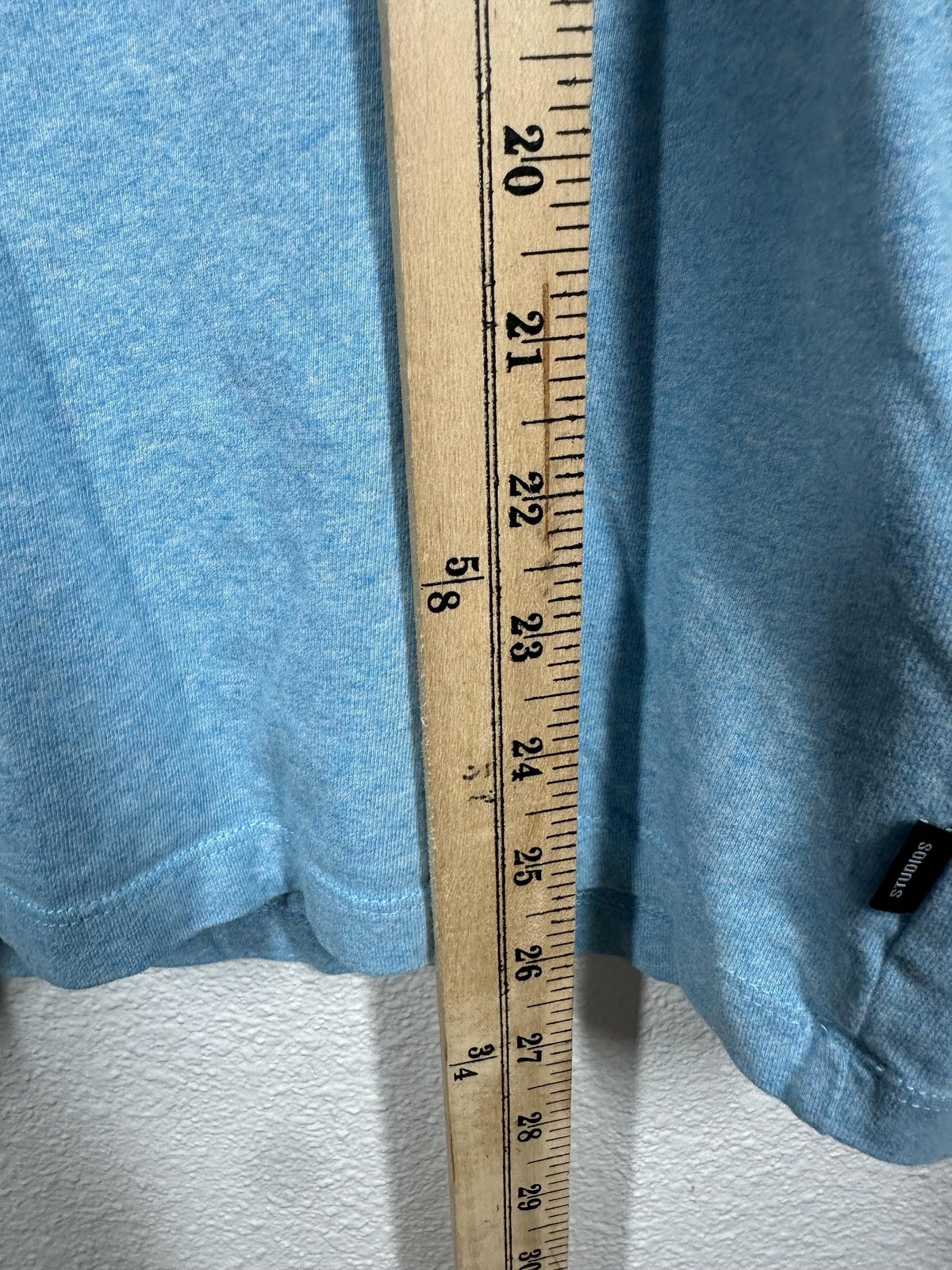 Superdry Studios Shirt Mens Medium Light Blue Heather Organic Cotton Logo Tee gallery
